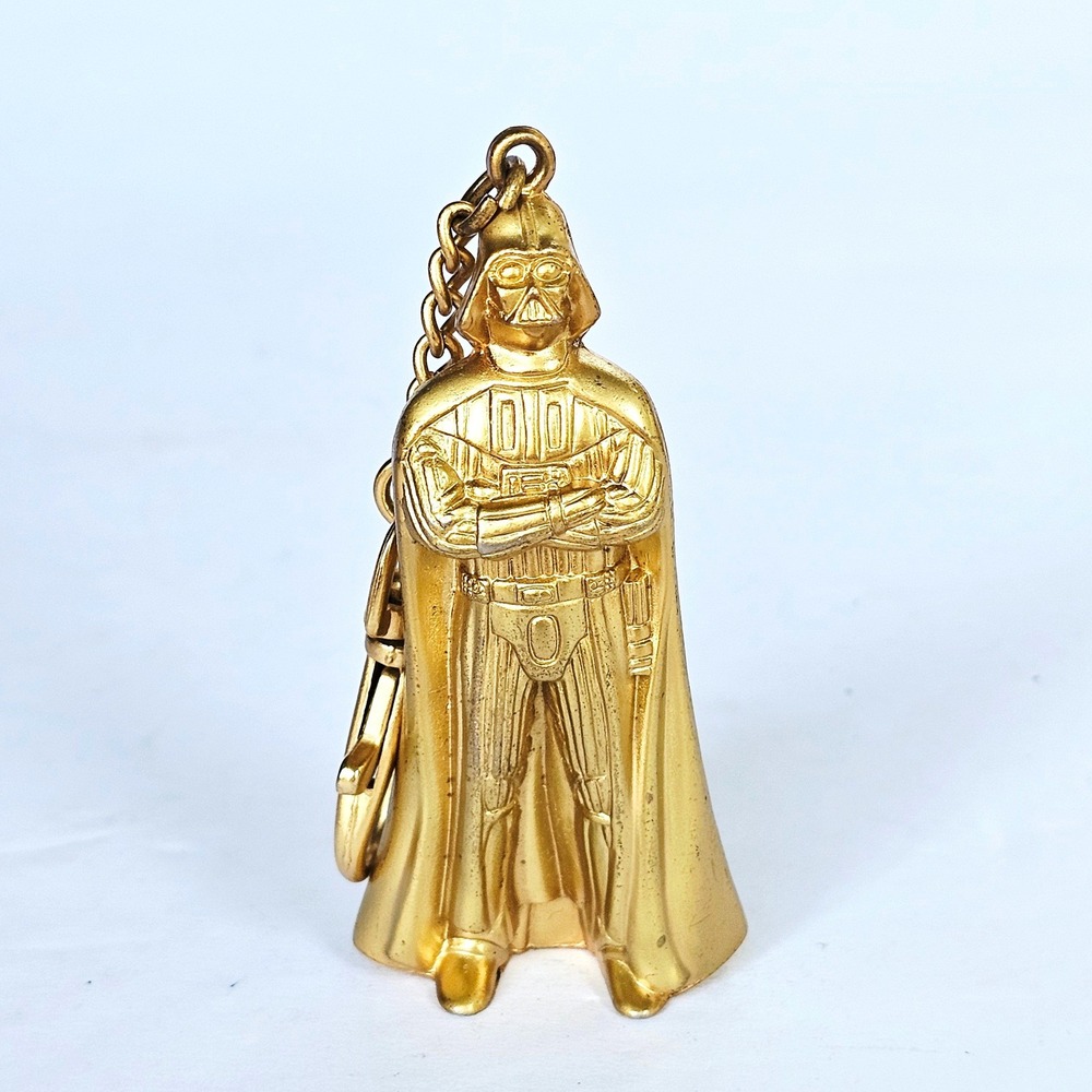 1995 Star Wars Darth Vader Gold Tone Metal Keychain Figure 3" Vintage Sith Lord